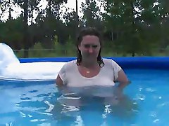 BBW Wet T-Shirt In Pool