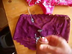 Cum on pantie collection in lingerie for gf on phone