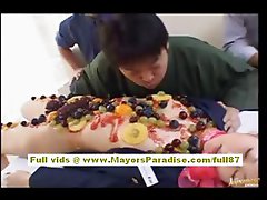 Chihiro Hara Asian doll is covered in fruit