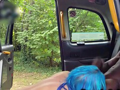 Female cab driver interracial anal bangs on the hood