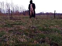 Flashing my naked body in an open field