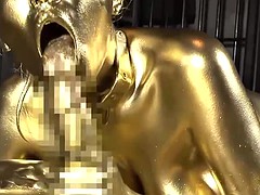 japan babe giving a quality and golden blowjob in dungeon