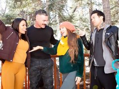 Aesthetic outdoor sex in the forest with Abigail Mac