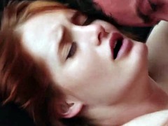 Beautiful redhead woman pussy fucked by friend