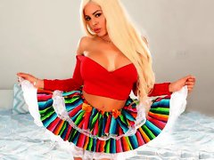 Playful busty blonde Luna Star is getting fucked by a white dick